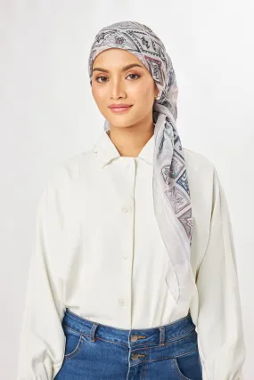 Marny Square Scarf - Colourful Grey