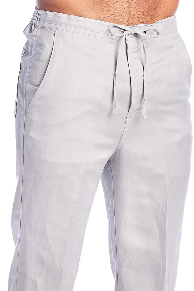 Men's Casual Linen Drawstring  Pants