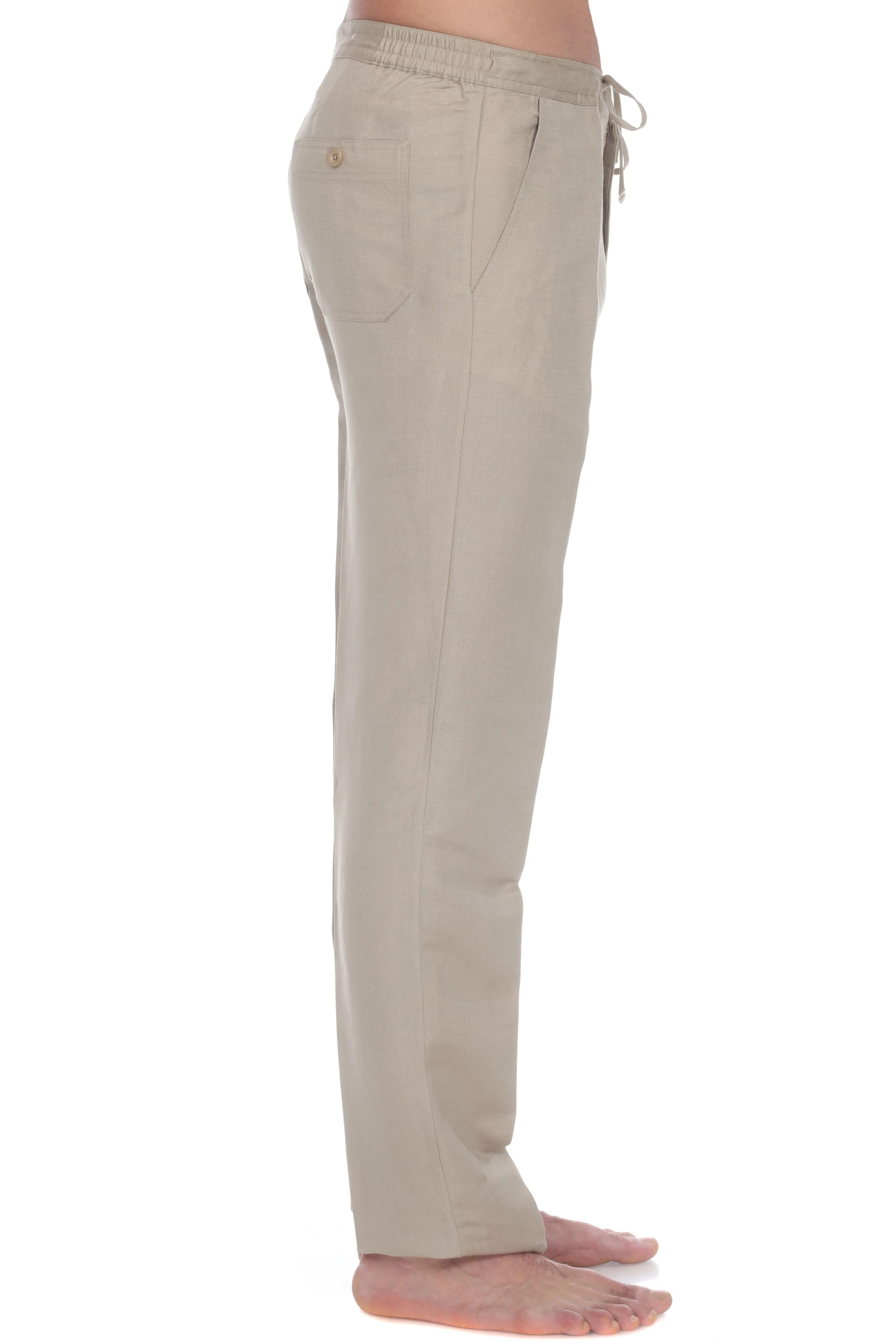 Men's Casual Linen Drawstring  Pants