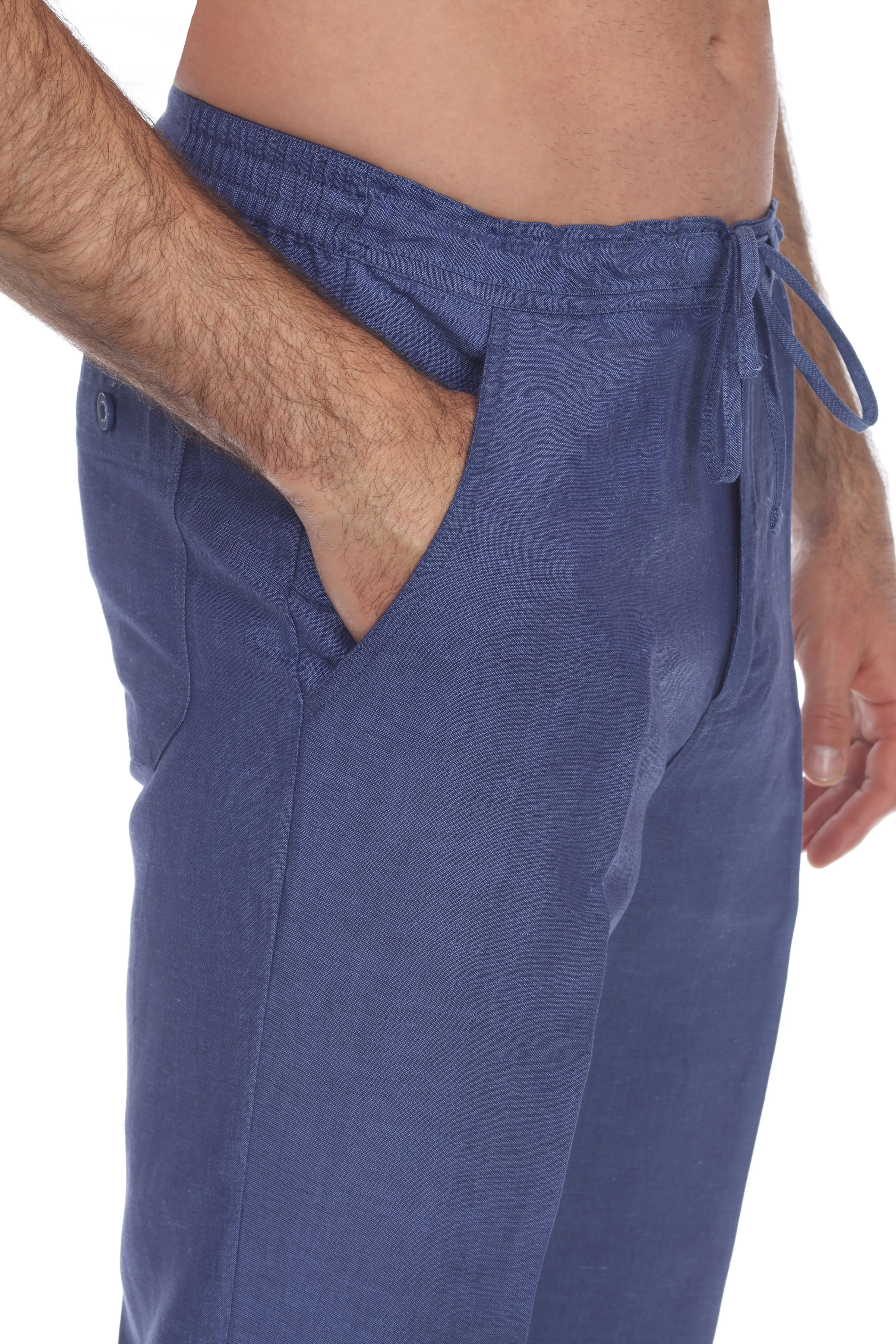 Men's Casual Linen Drawstring  Pants