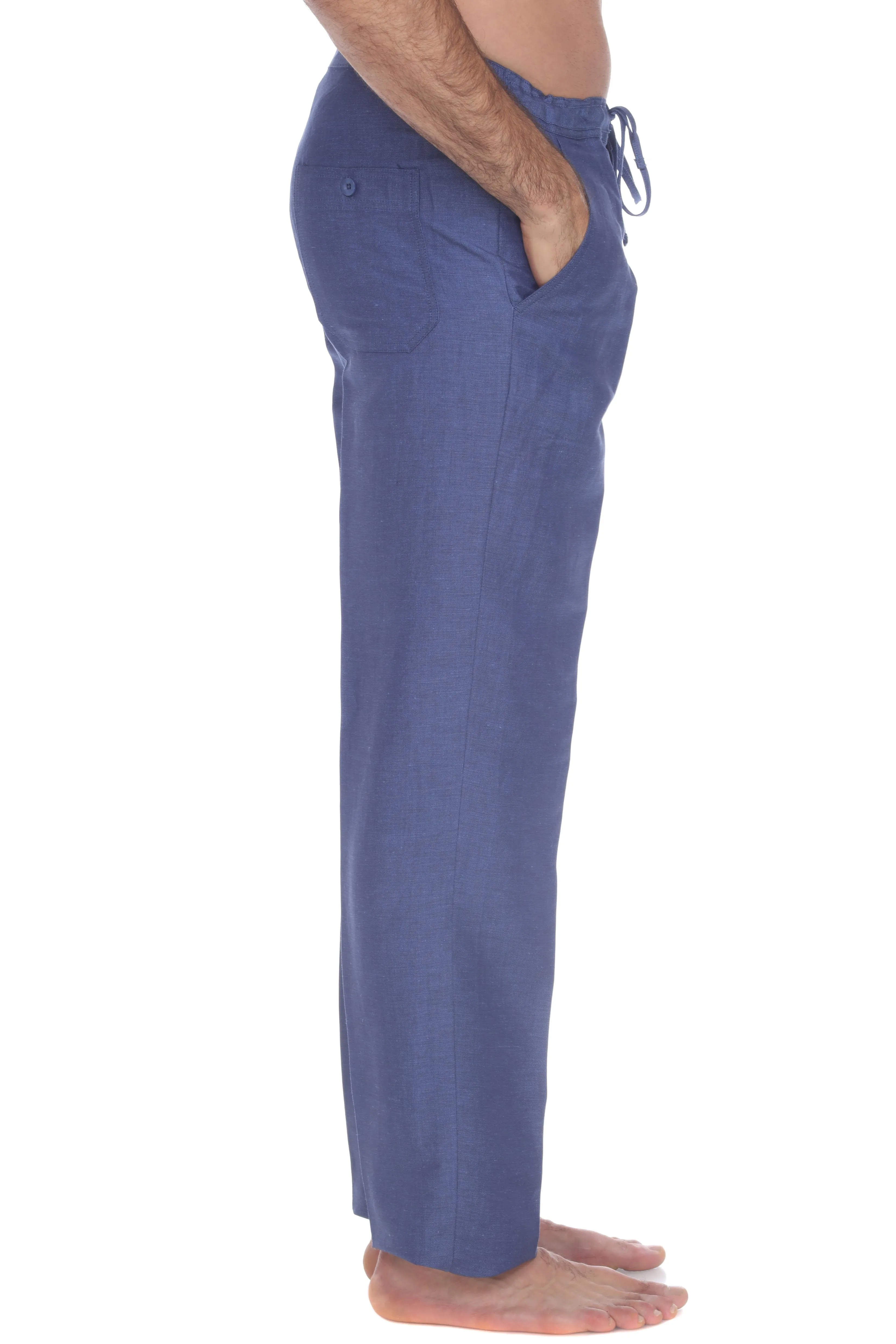 Men's Casual Linen Drawstring  Pants