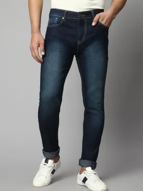 Men's Slim Fit Stretchable Light Washed Denim Jeans