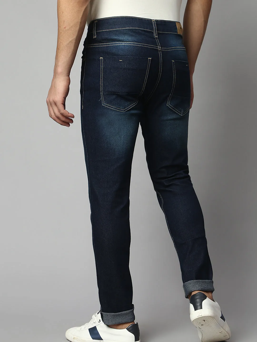 Men's Slim Fit Stretchable Light Washed Denim Jeans