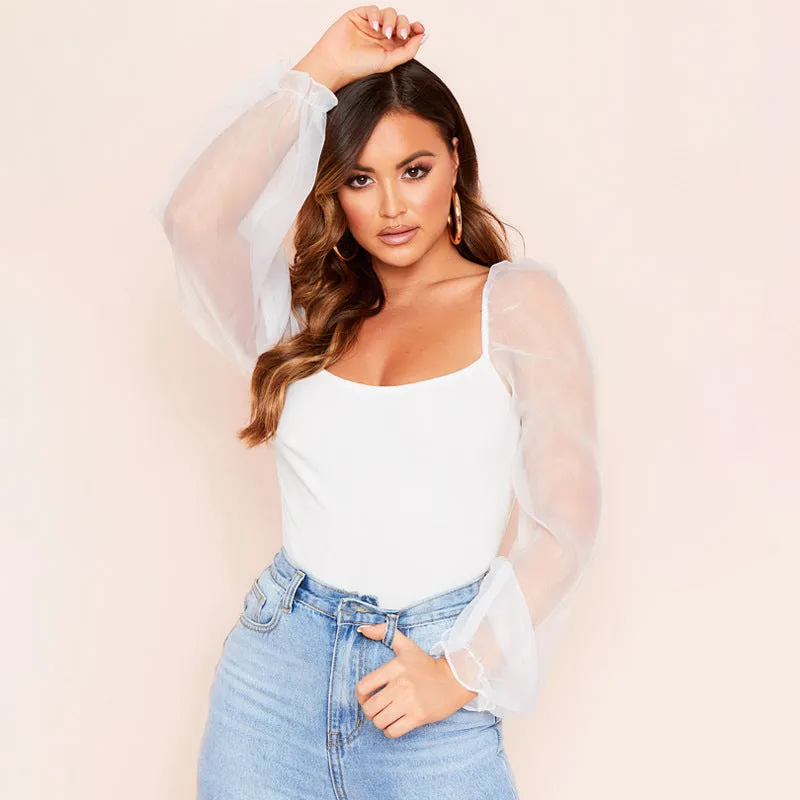 Mesh Long Sleeve Top