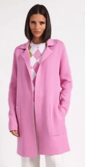 MInnie Rose Cotton Cashmere Notch Collar Coat - Raspberry