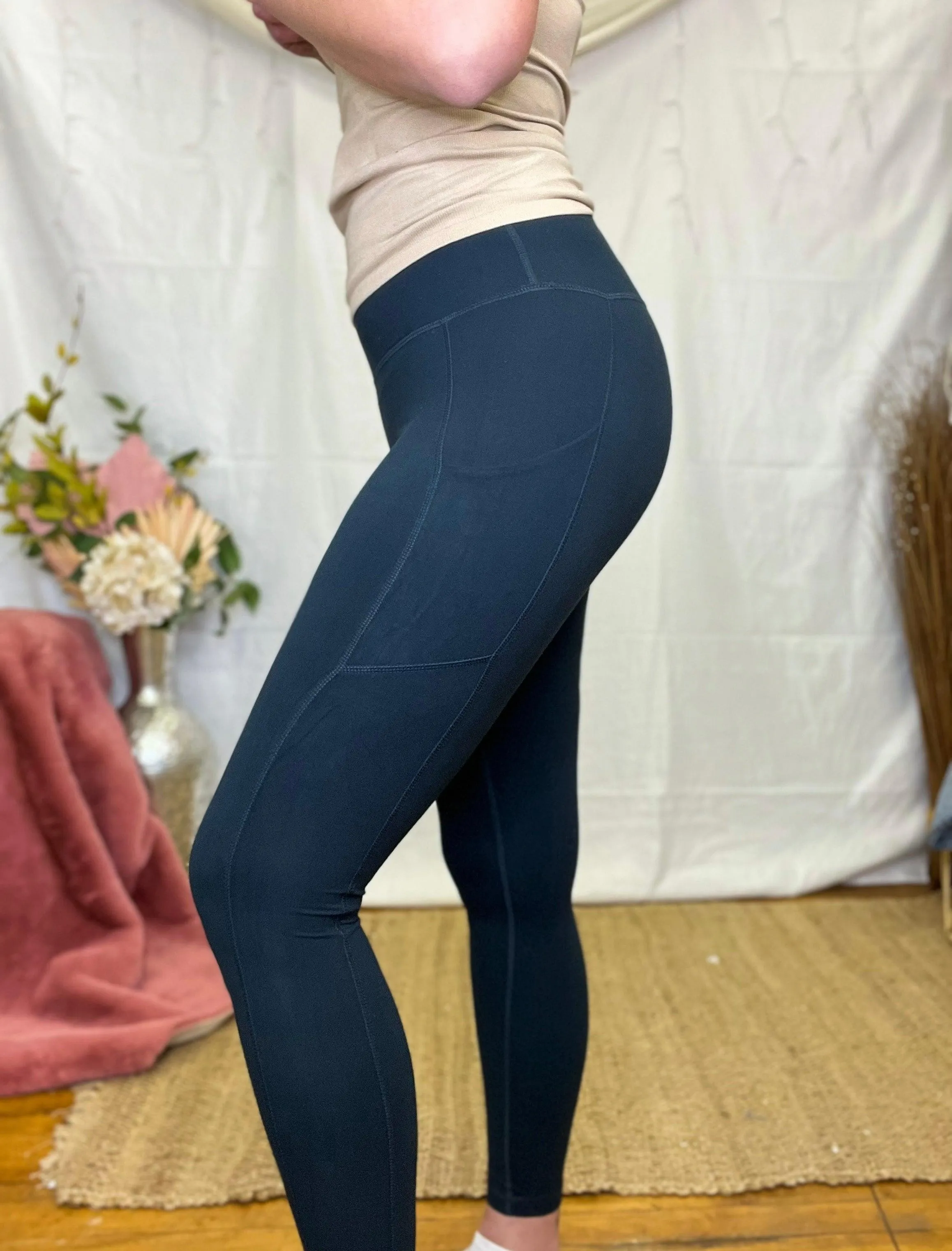 Navy Butter Soft Full Length High Waist Leggings