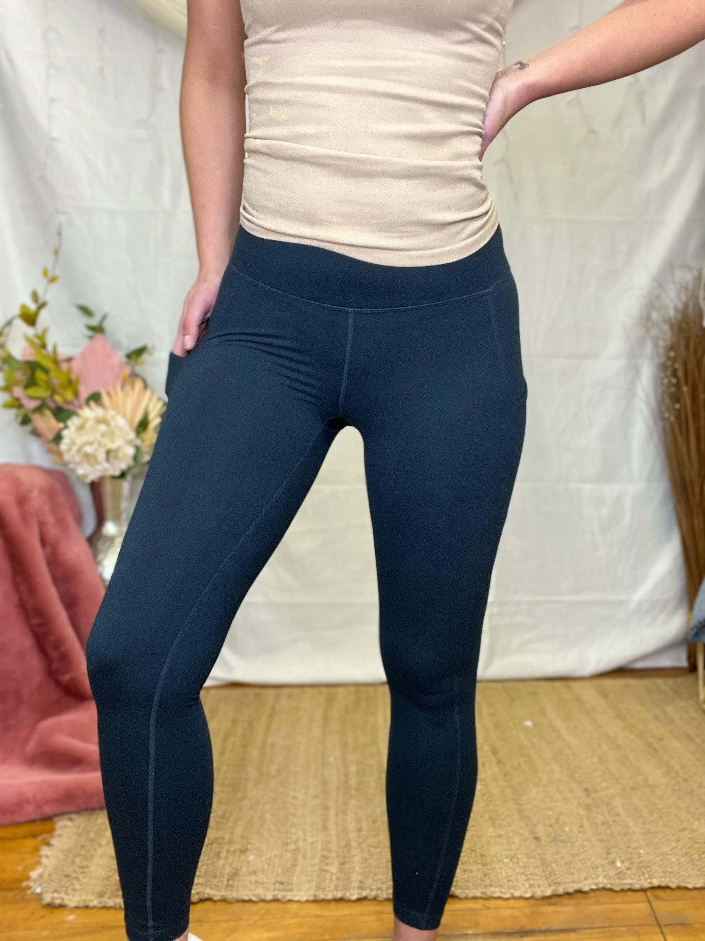 Navy Butter Soft Full Length High Waist Leggings