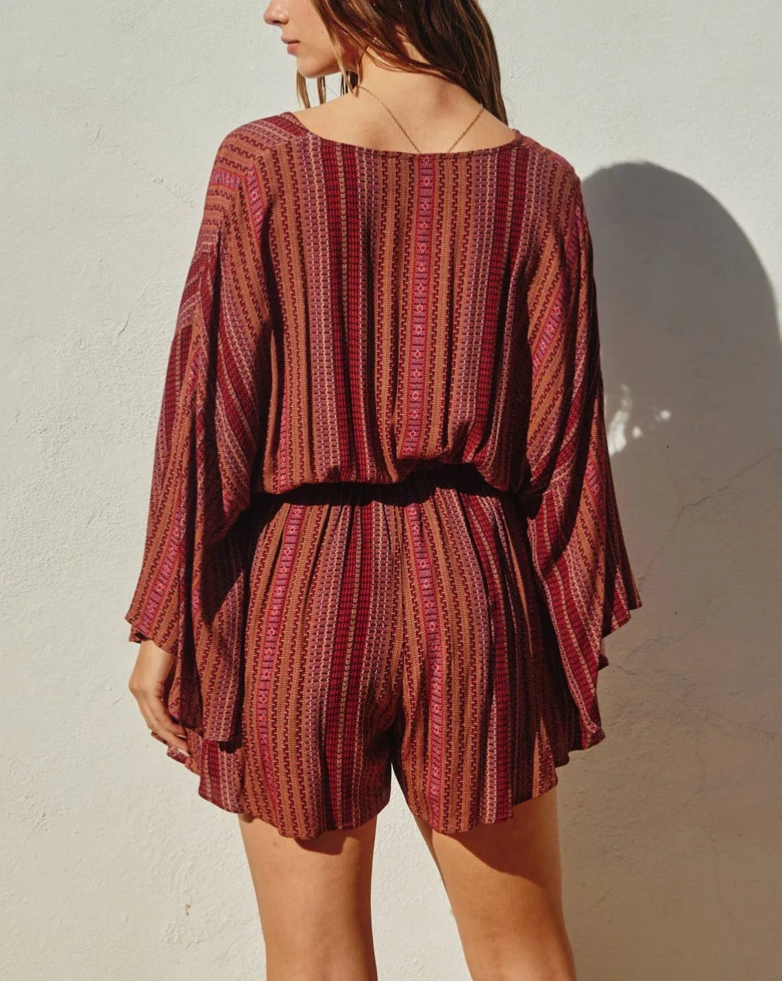 Pacifica Button-Up Short Romper: Persian Red By Storia
