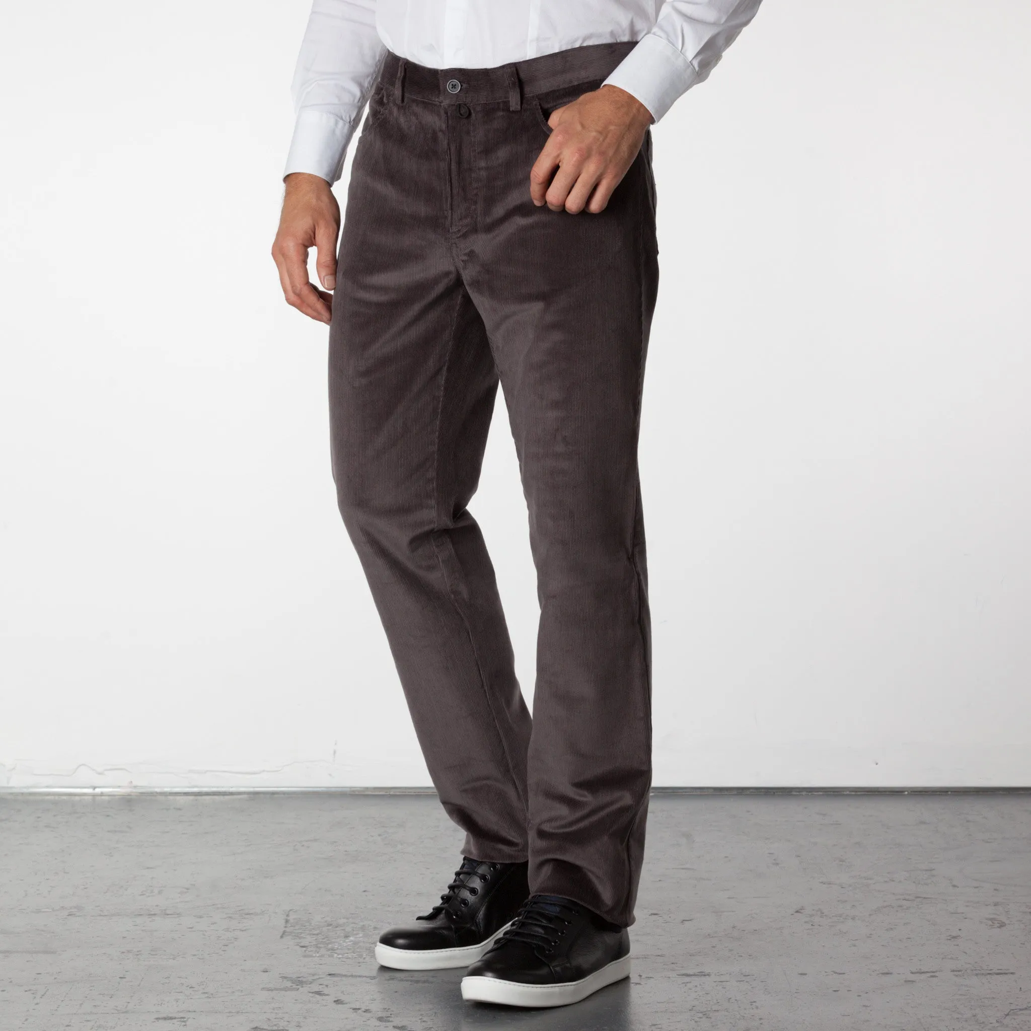 Parker 5 Pocket Corduroy Pants - Charcoal