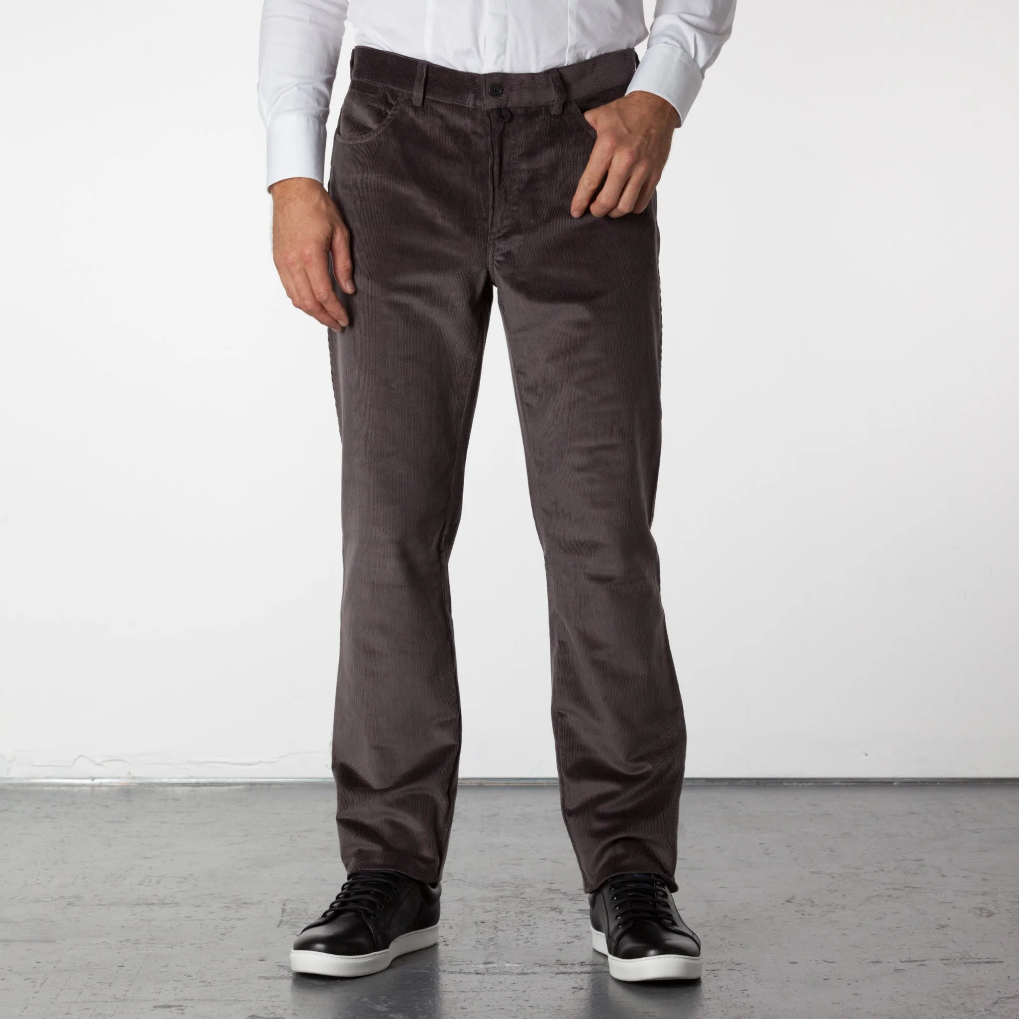 Parker 5 Pocket Corduroy Pants - Charcoal