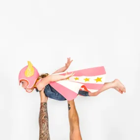 Pink Cape and Hat Hero Set by Lovelane Designs