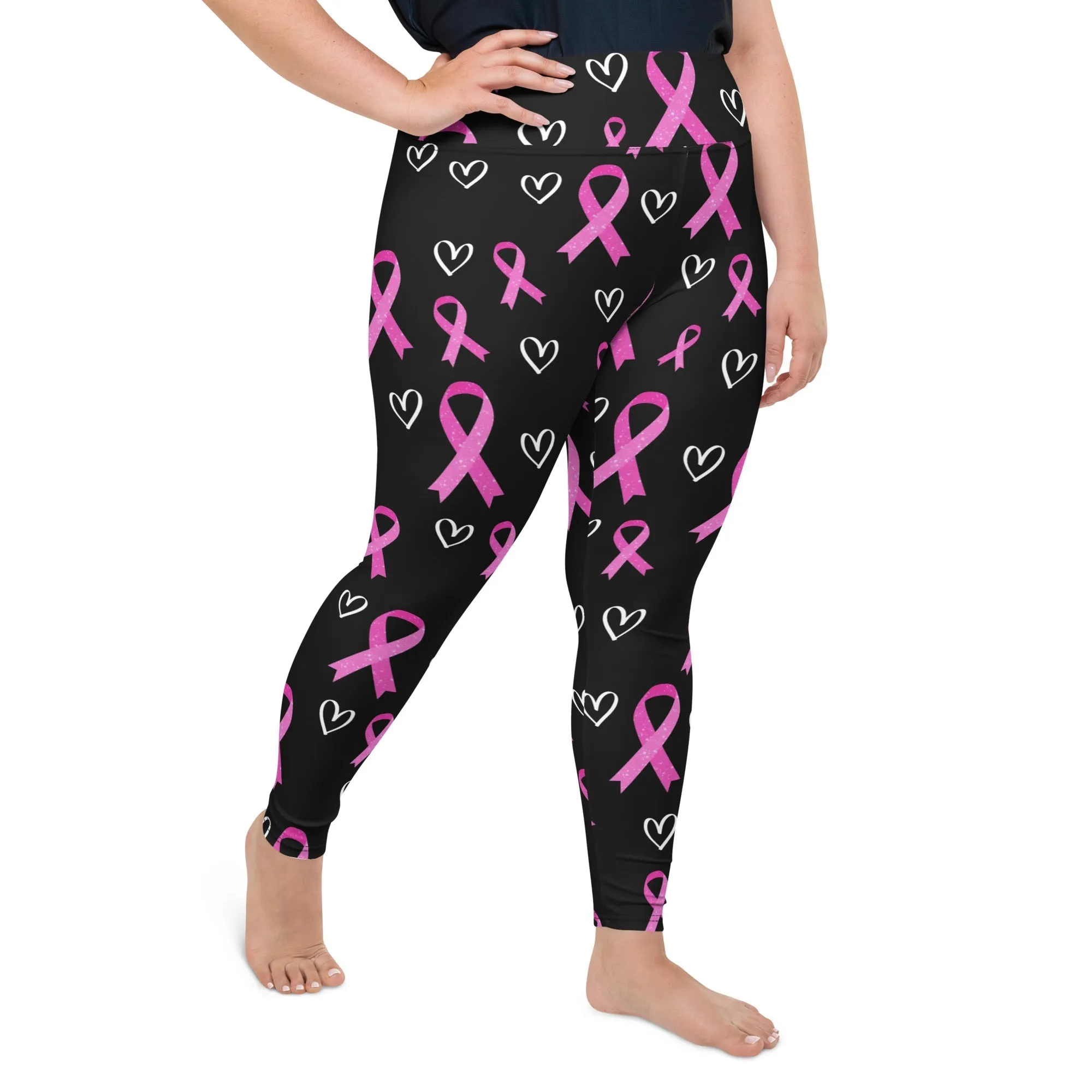 Pink Ribbon Plus Size Leggings
