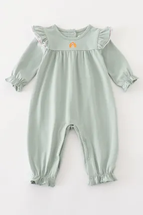 Premium Green Turkey Embroidery Girl Romper
