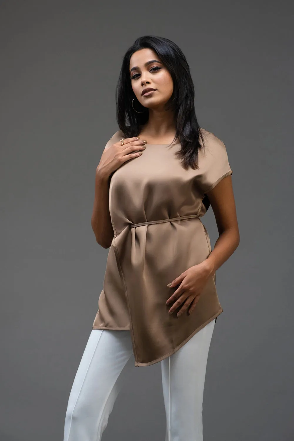 Premium Silk Asymmetric Top