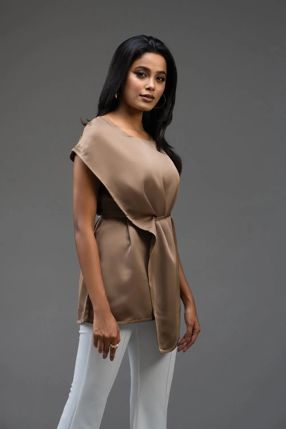 Premium Silk Asymmetric Top