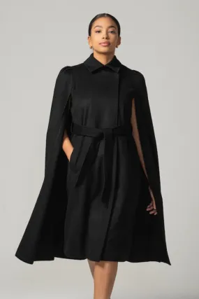 Raven Long Cape in Black