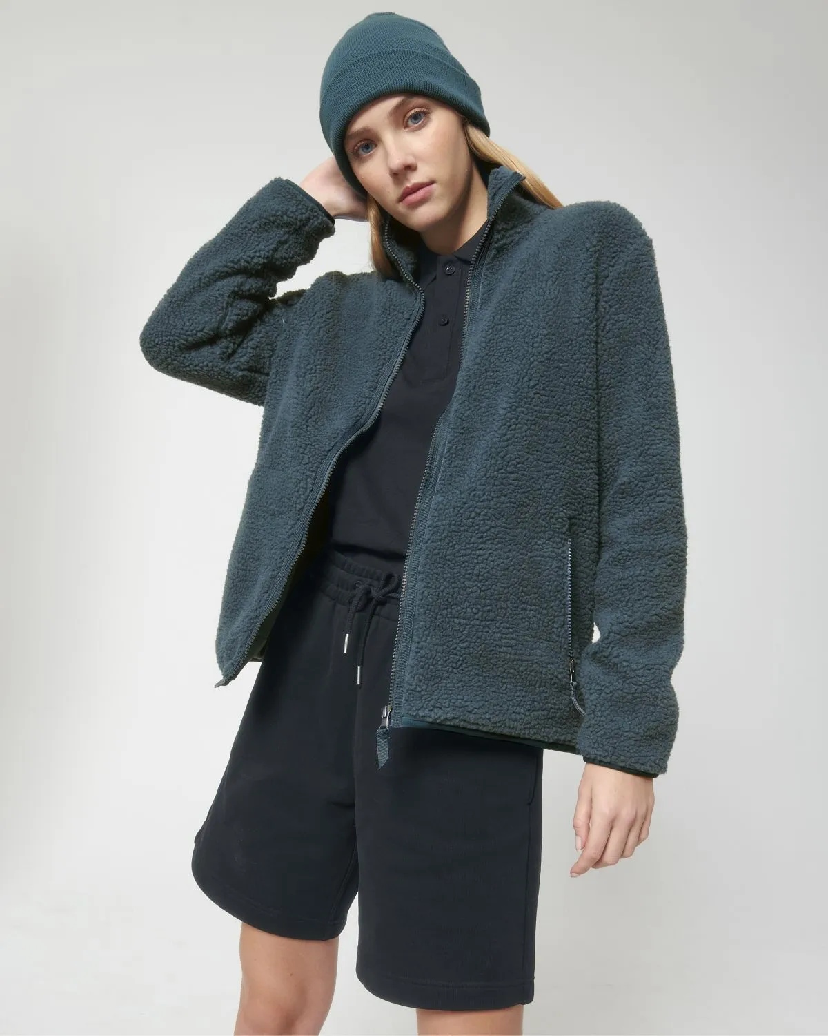 Recycled Sherpa Jacket Zipped: Unisex