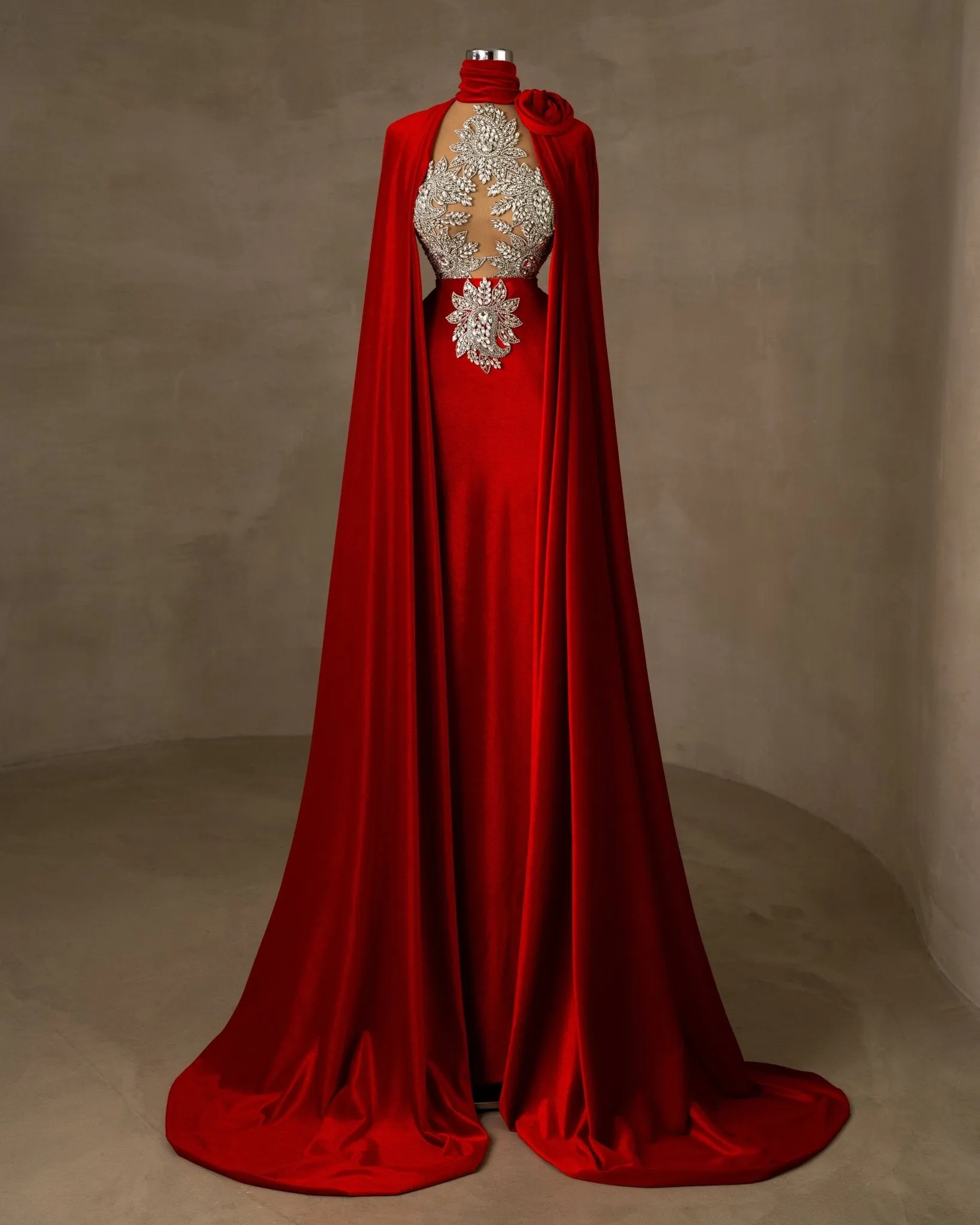 Ressia Velvet Dress with Silver Embellishments
