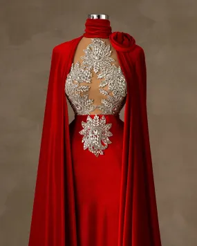 Ressia Velvet Dress with Silver Embellishments