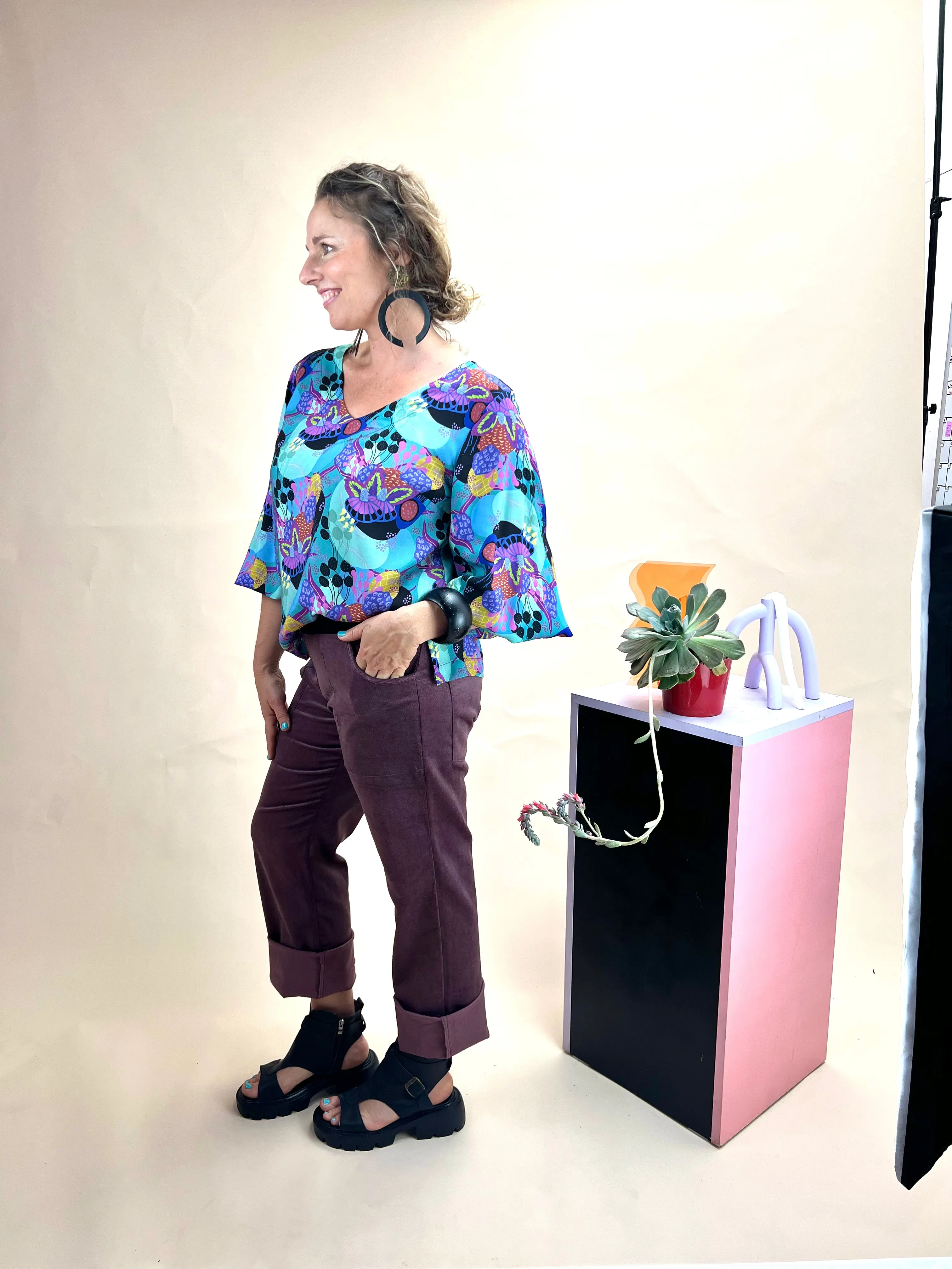 Rugged Wanderer Pants - Purple Stretch Corduroy