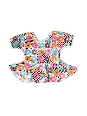 Sprinkles Donuts Girl's Peplum Top
