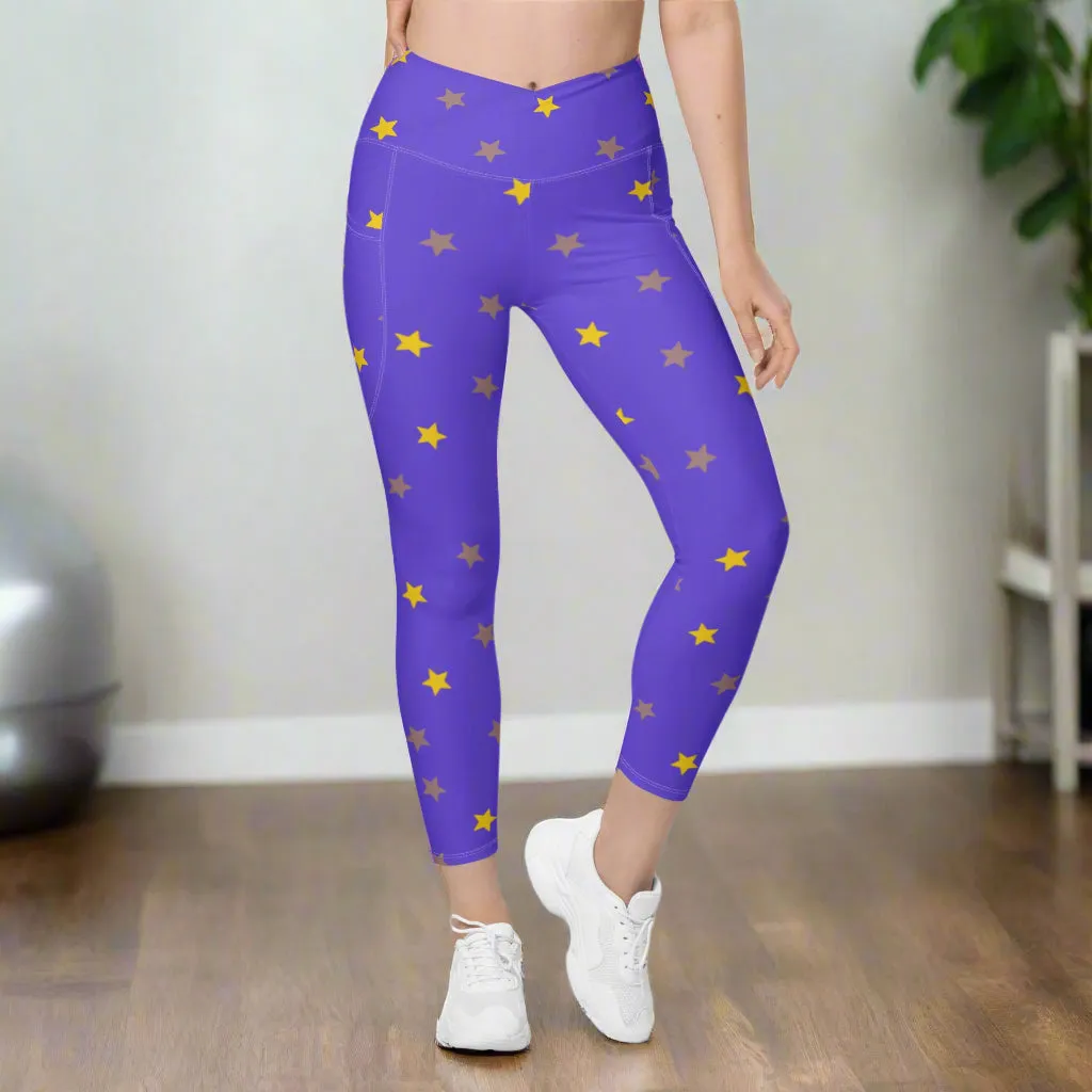 Star print Designer Leggings with Pockets, lioness-love