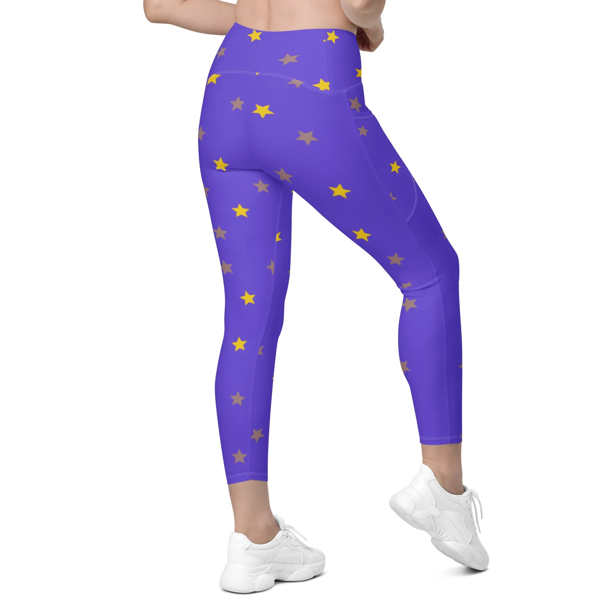 Star print Designer Leggings with Pockets, lioness-love