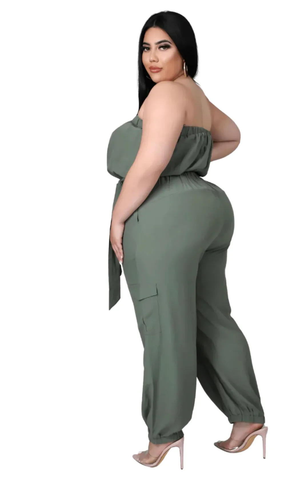 Strapless Jumpsuit - Olive