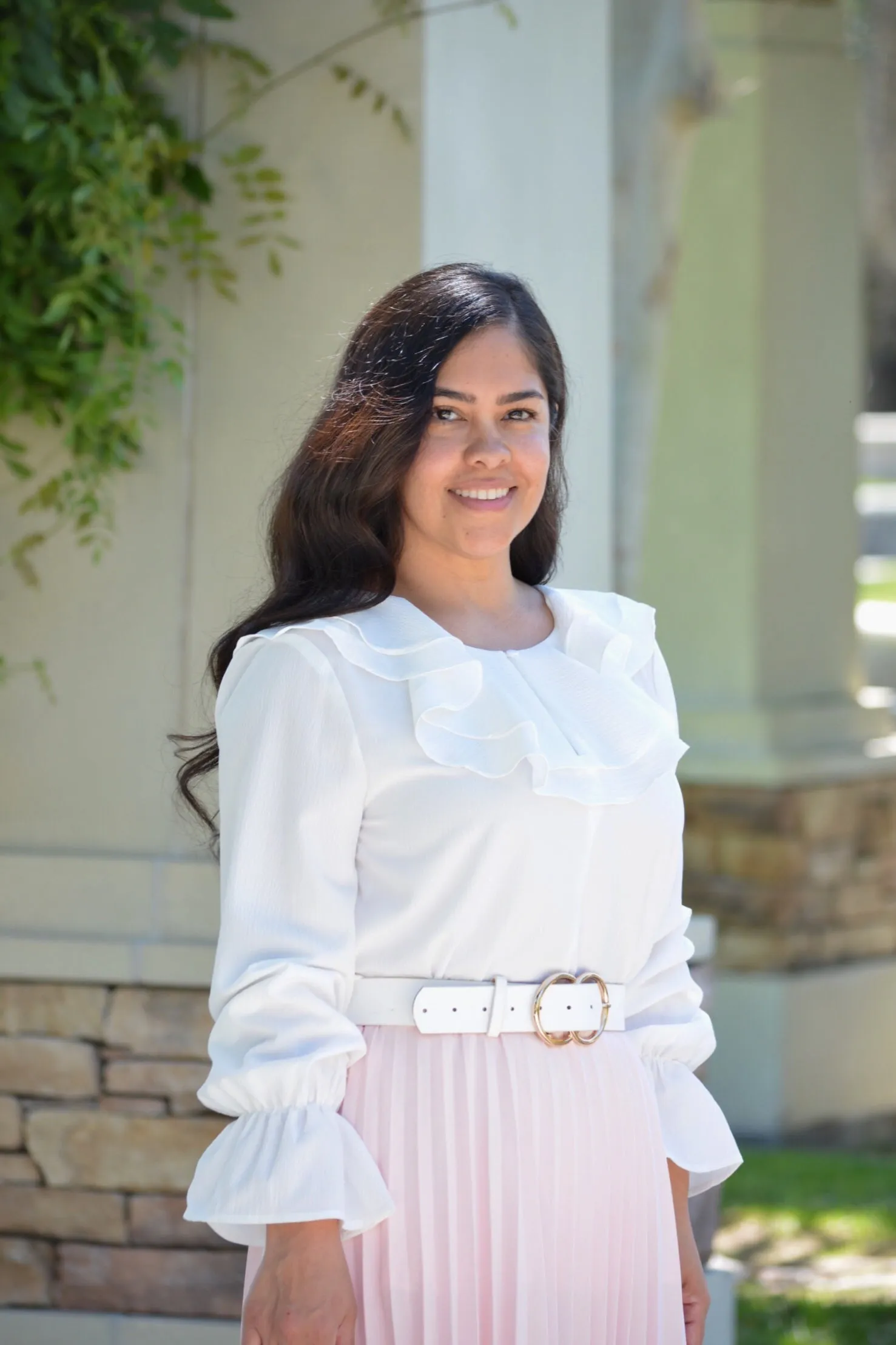 Suzy White Ruffled Top