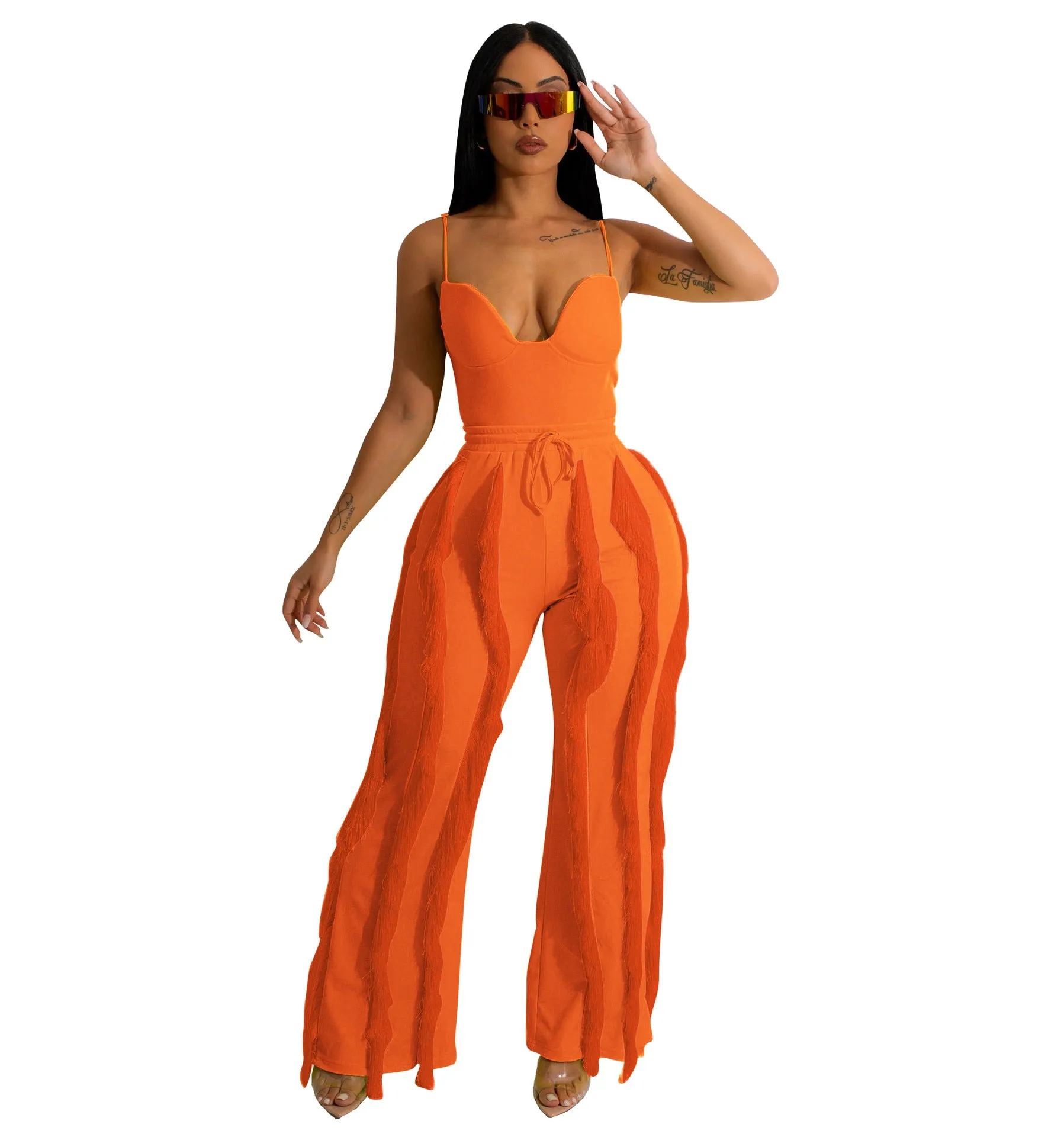 Tassel Lace Sling Jumpsuit