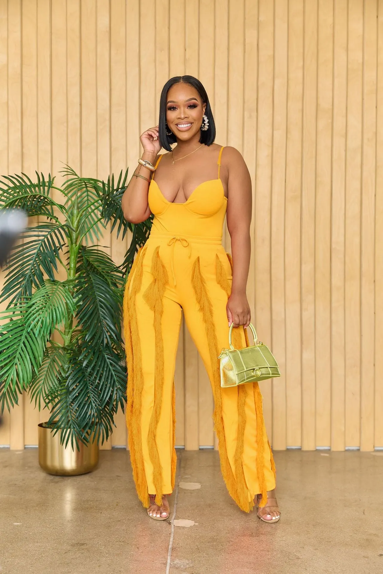 Tassel Lace Sling Jumpsuit