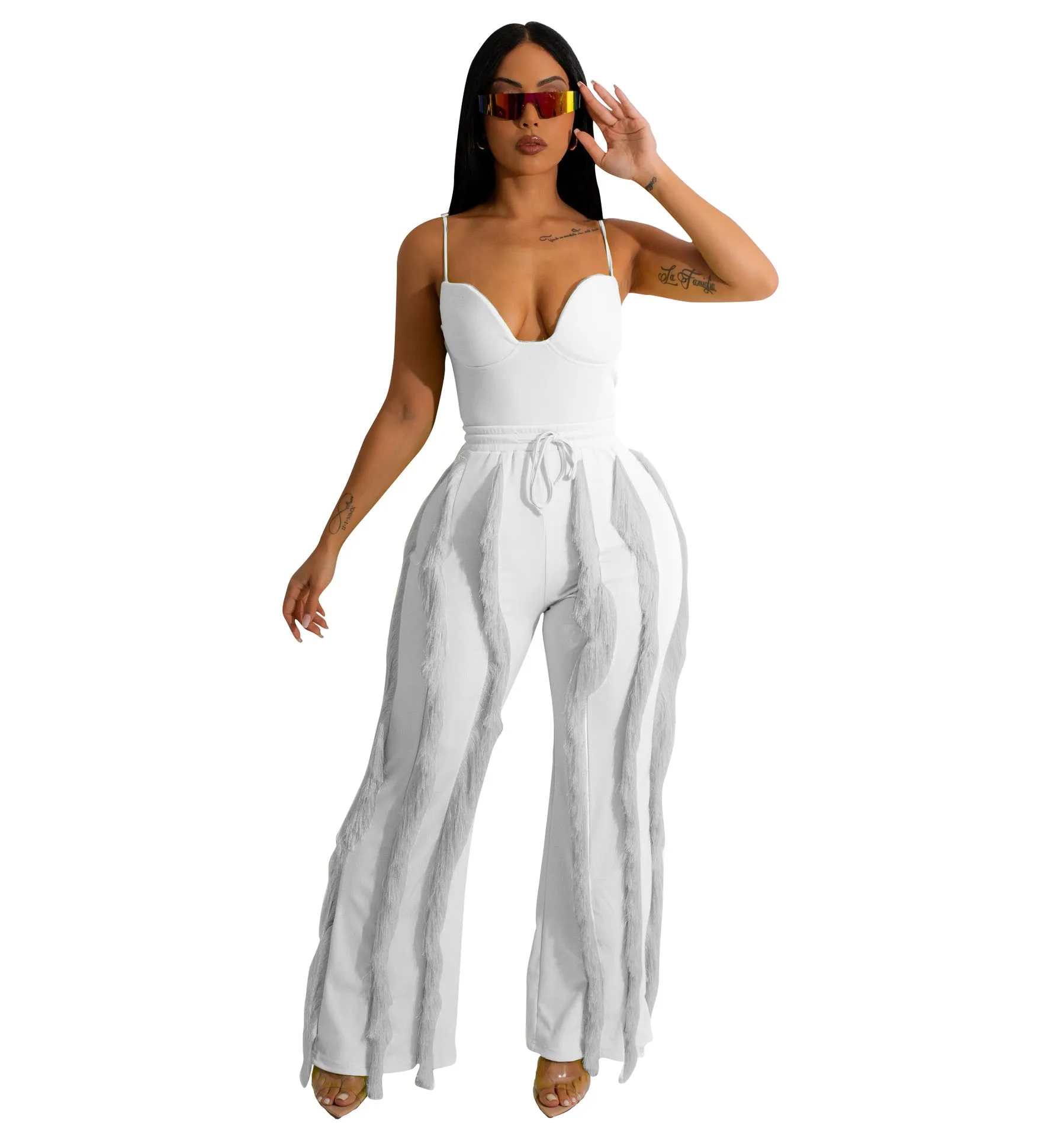 Tassel Lace Sling Jumpsuit