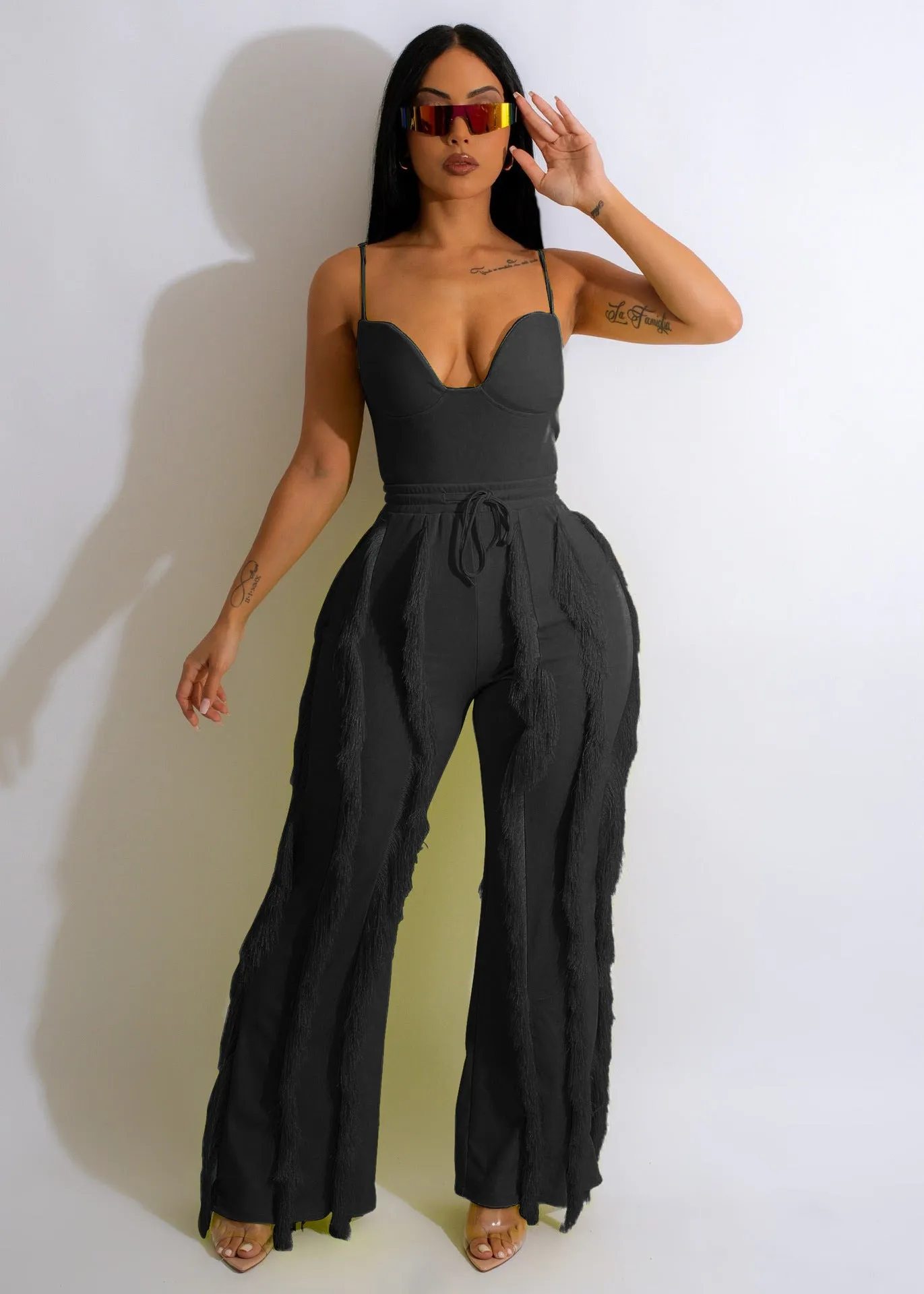 Tassel Lace Sling Jumpsuit