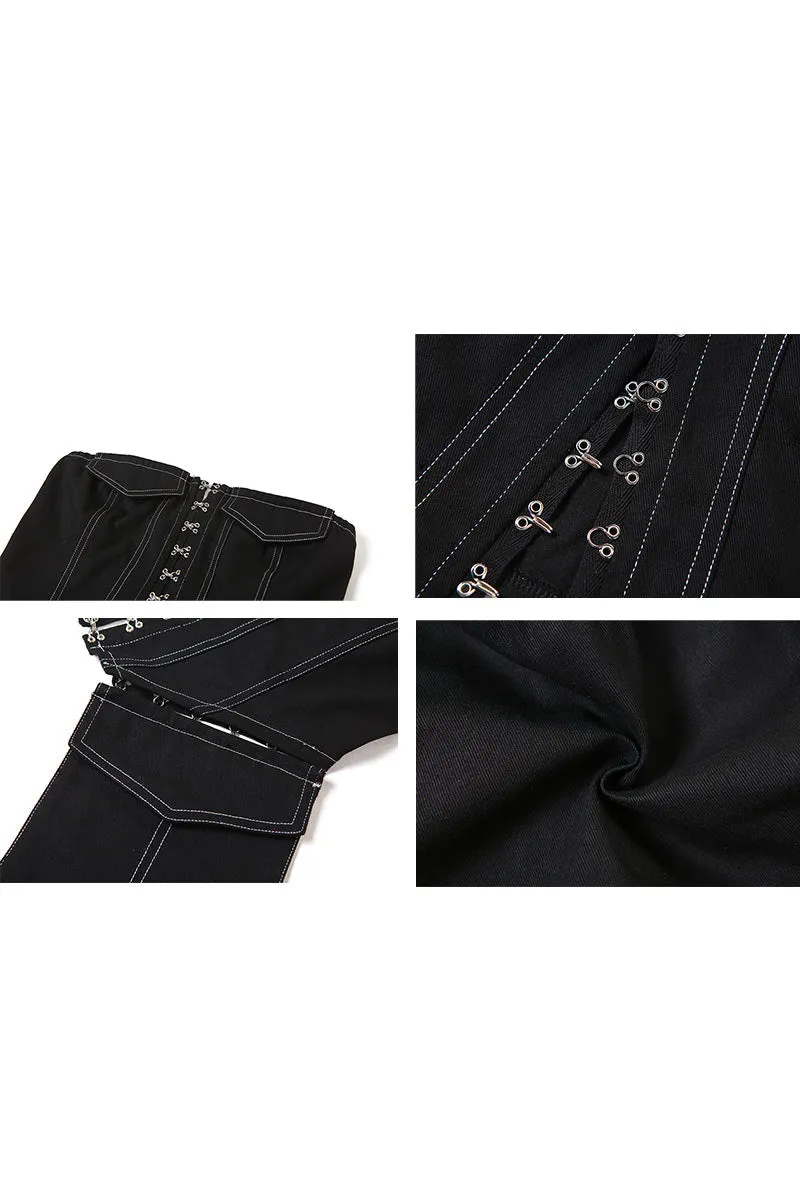 TD454 Bustier Corset Denim Top