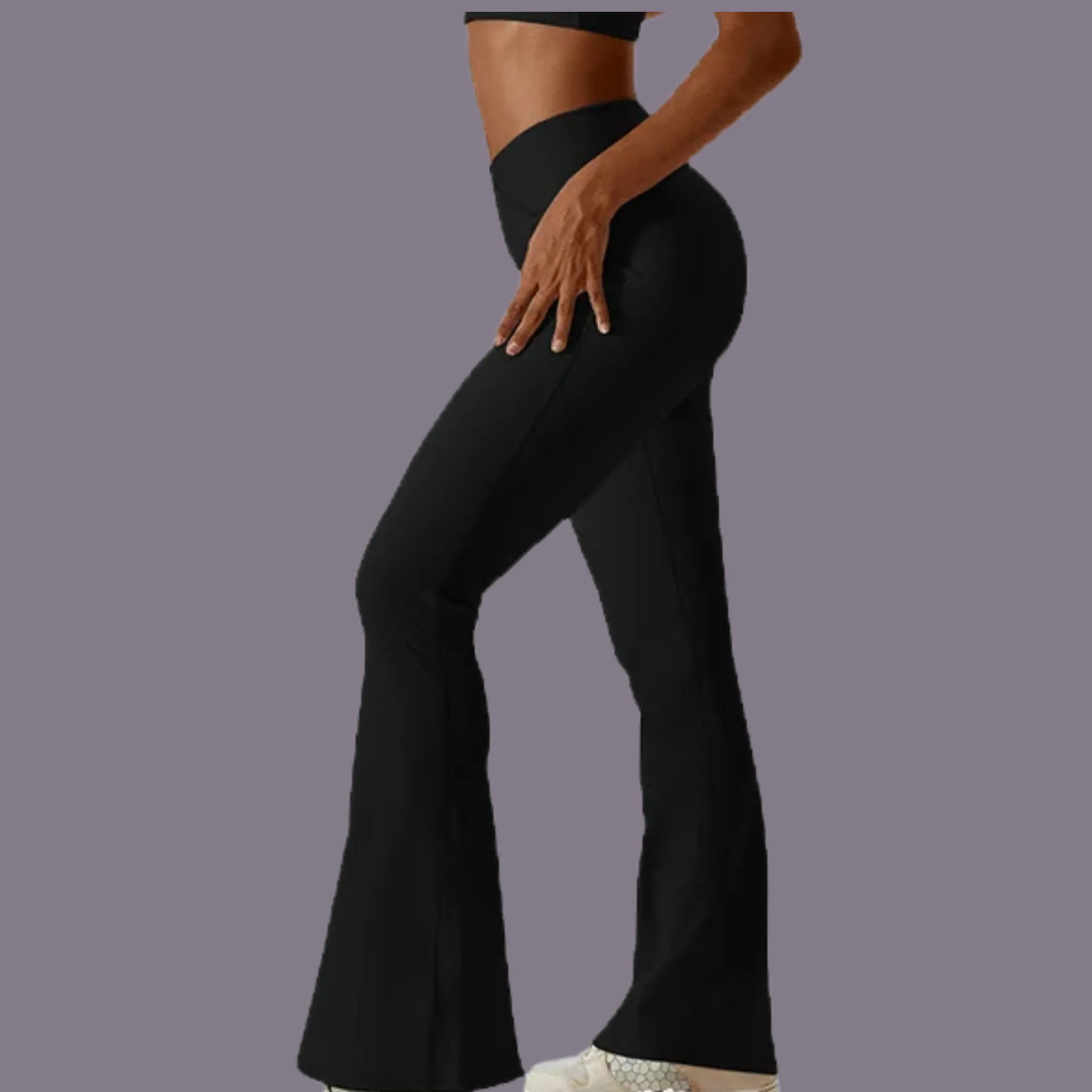 TDY Ribbed Flared Leggings