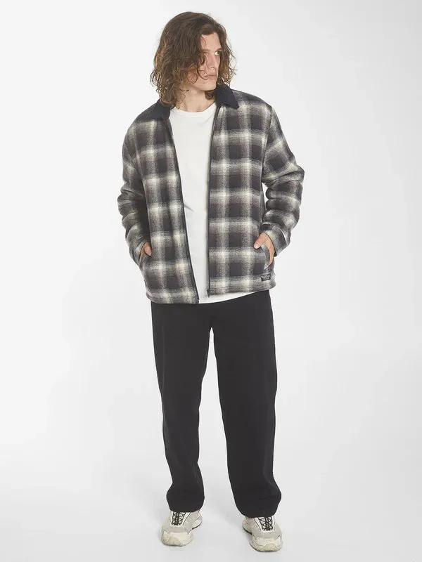 Thrills Barrio Quilt Sherpa Flannel Jacket- Deep Plum