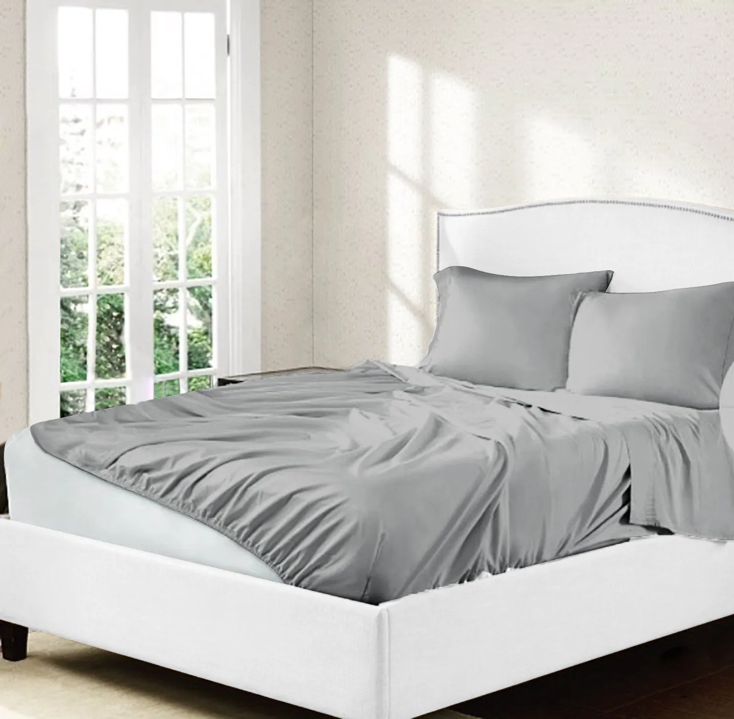 Top selling Bamboo Cotton Sateen Fitted Top Sheet