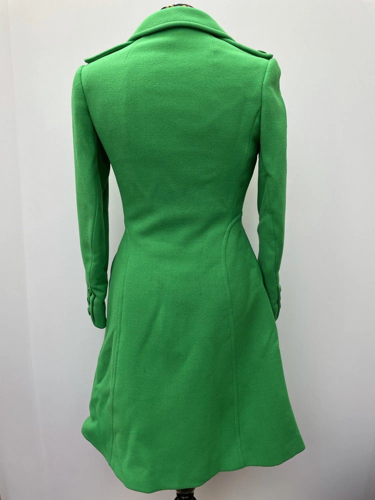 Vintage 1960s Aquascutum 3/4 Length Coat in Green - Size UK 8