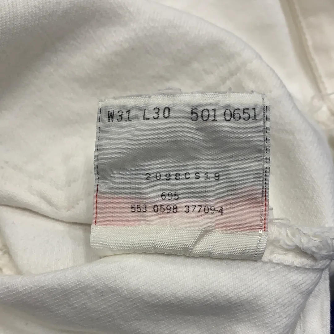 Vintage Levi’s 501 Cream Denim Jeans - W31
