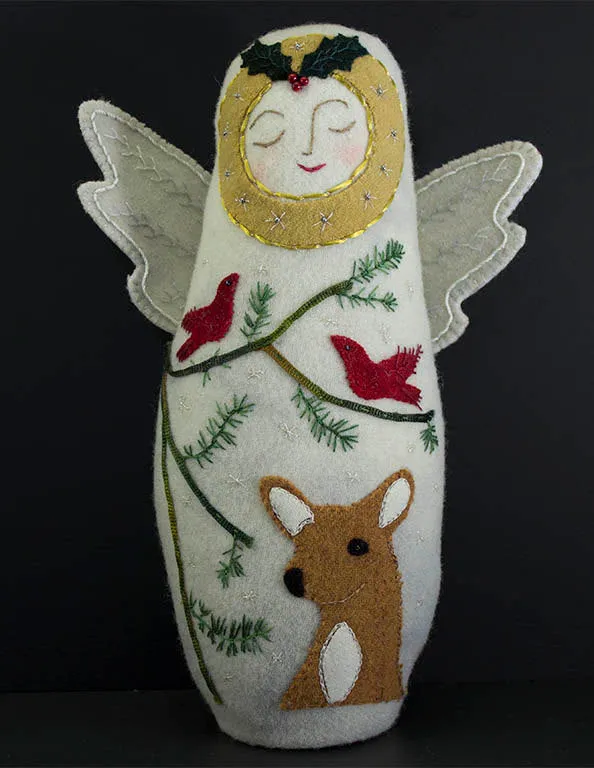 Winter Angel Wool Applique Paper Pattern