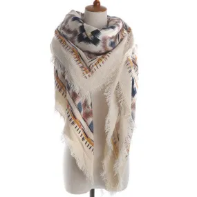 Women's Fashion Geometric Print Warm Winter Scarf