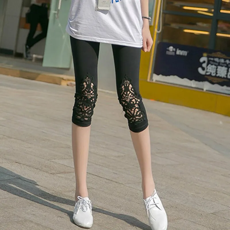 Women's Summer Casual Elastic Mid-Waist Cotton Leggings